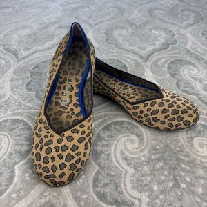 Women's Rothy's Round Toe Spotted Leopard Cheetah Flats